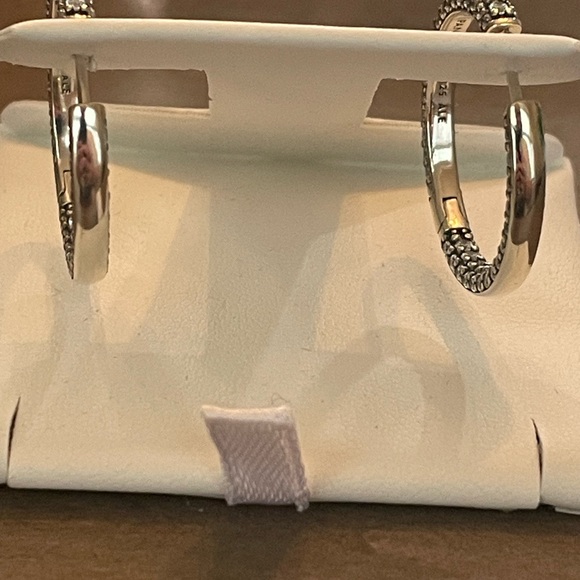 NIB Authentic Pandora Timeless Pave Single Row earrings sterling silver and cz - Picture 2 of 10